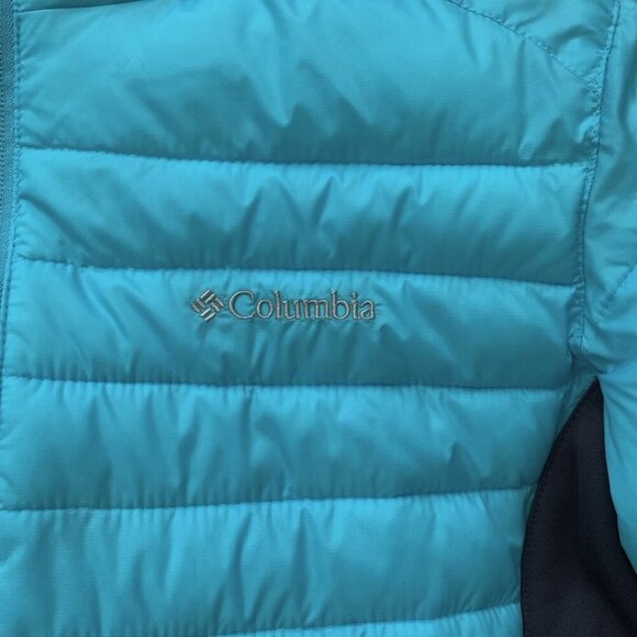 Columbia Blue Turquoise Women’s Large Full Zip Quilted Puffer Jacket - Picture 3 of 12